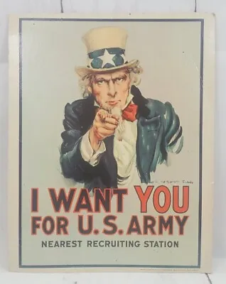 Original Cardboard 1968 Vietnam UNCLE SAM I Want You US Army Recruitment Poster • $24.95
