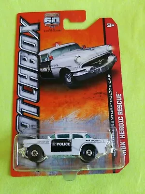 2013 Matchbox 56 BUICK CENTURY POLICE CAR White 18/120 GREAT CARD Heroic Rescue • $5