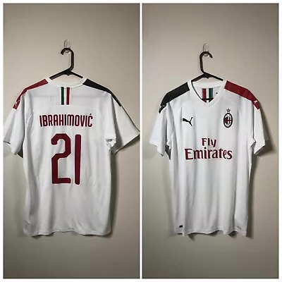 Ibrahimovic #21 Large AC Milan 2019/20 Away Football Shirt Jersey Puma BNWT • £72.50