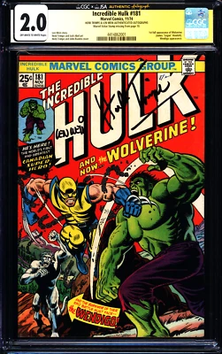 Hulk #181 CGC 6.5 SS Stan Lee - Len Wein - Herb Trimpe - John Romita Marvel 1974