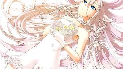 Anime Girls Vocaloid Ia Wedding Dress White Flowers Long Playmat Game Mat Desk • $36.99