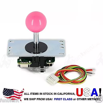 $24.99 • Buy Sanwa Original Japan Arcade Joystick JLF-TP-8YT With Pink Ball Top Stick Mod
