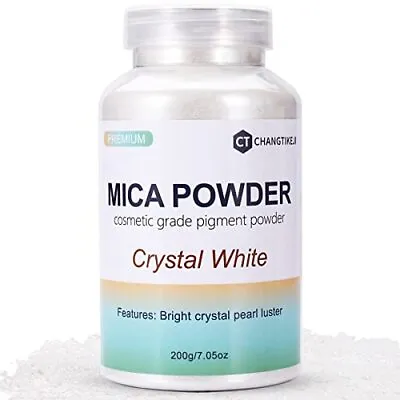 Mica Powder200g/7.05oz Large JarCrystal White Mica Powder Pigment For Epoxy R... • $16.99