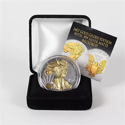 2019 24KT Gold Gilded American Silver Eagle With GovMint Box & COA • $69