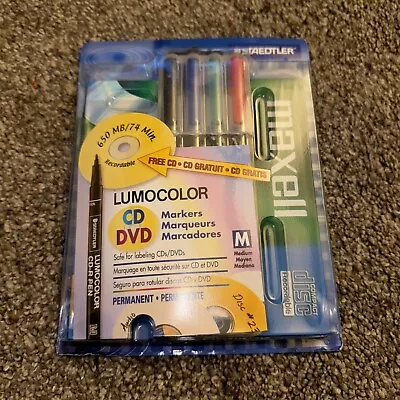 Maxell Staedtler CD DVD 4 Markers And One Blank CD 74 Min Set (old Stock) • $11.11