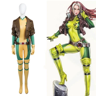 $253.21 • Buy X-Men Rogue Anna Marie Cosplay Costume Bodysuit Gloves Belt Assembly Footwear