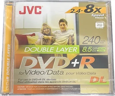 £3.49 • Buy JVC DVD+R DL Dual Double Layer 8.5GB Disc 8x 240 Mins Single In Jewel Case