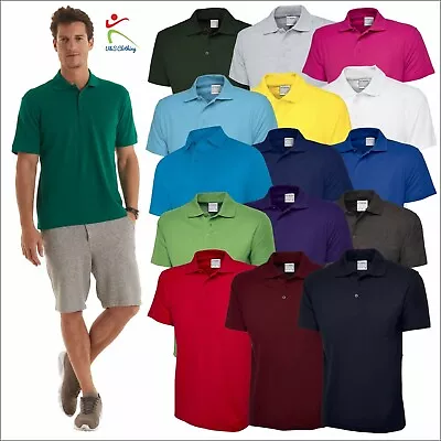 Uneek Mens Ultra  Cotton Poloshirt Short Sleeve Plain Casual Polo Shirt Tee TOP • £7.27