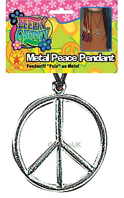 Unisex Peace Pendant Fancy Dress Accessory 1960s • £3.58