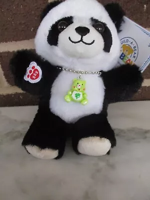 Build-A-Bear Mini Beans  Hugs  Panda Bear 6 Tall Green Care Bear Charm Necklace • $20.95