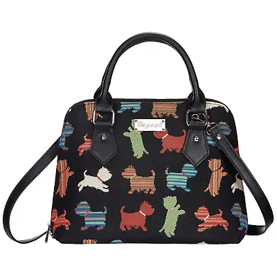 Signare Tapestry Hand Shoulder Crossbody Bag For Woman Playful Puppy Dog Design • $50.99