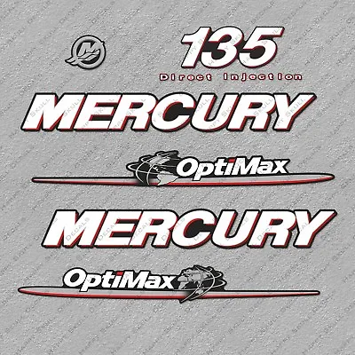 Mercury 135 Hp Optimax Outboard Engine Decals Sticker Set Reproduction 135HP • $58.49