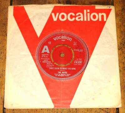 £195 • Buy THE SEEDS ~ CAN'T SEEM TO MAKE YOU MINE B/w DAISY MAE ~ UK VOCALION DEMO 7  1967