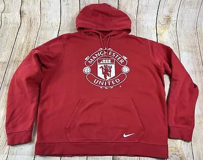 Mens Nike Y2K Manchester United Soccer Hoodie Sweatshirt  Red White Size XL • $39