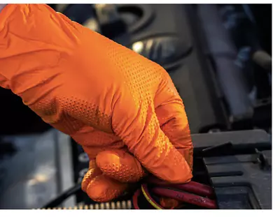 £3.49 • Buy Ignite Strong Orange Nitrile Gloves Mechanic Tattooist Piercing, Latex Free