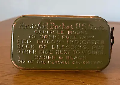 NOS 1943 WWII U.S. Carlisle First Aid Kit Bauer And Black Bandage Kit Sealed! • $14.99