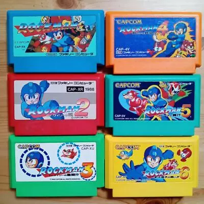 Megaman Rockman 1 2 3 4 5 6 Set Nintendo Famicom FC NES From Japan Used • $147.25