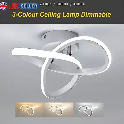 Dimmable White LED Ceiling Light 3 Color For Bedroom Kitchen Living Room UK NEW • £14.59