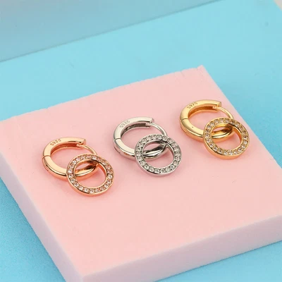 $26.50 • Buy Hoop Dangle Earrings S925 Sterling Silver By Charm Heaven (2 Colours)