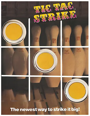 Tic Tac Strike Shuffle Alley Bowling Arcade Flyer / Ad - Signed By Designer • $14.95