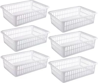 6x Small Laundry Storage Basket Washing Clothes Bath Kitchen Linen Hamper Bin  • £7