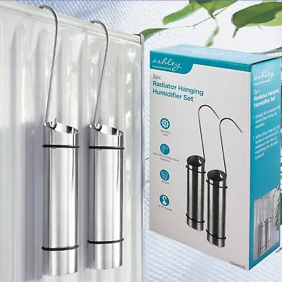 2Pc Stainless Steel Radiator Hanging Humidifiers Set Air Water Humidity Control  • £6.85