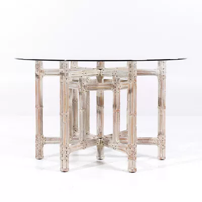 McGuire For Baker Furniture Bamboo And Glass Dining Table • $3447