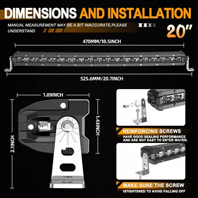 20/32  Curved LED Light Bar Amber/White Strobe Hazard Warning Emergency SUV UTV • $85.89