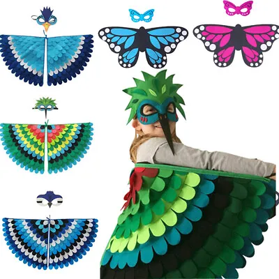 £8.99 • Buy Kids Owl Bird Wing With Mask Costume Halloween Girls Boys Fancy Dress Outfits CZ