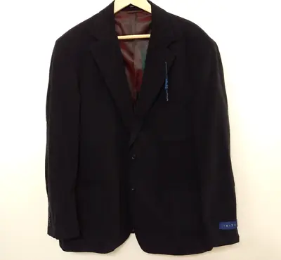 IBIZA Sorrento Jacket Men's 48R Black 2 Button Lined Pocket Elbow Patch Blazer • $49.95