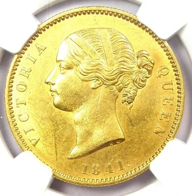 1841-C India Victoria Gold Mohur Coin - Certified NGC Uncirculated Detail UNC MS • $5191.75