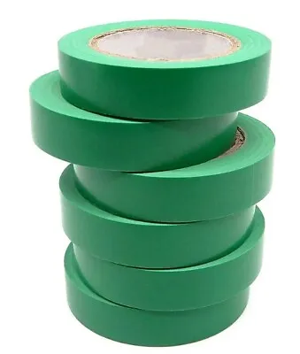 Green 19mm X 33m ELECTRICAL PVC INSULATION TAPE FLAME RETARDANT (5 - 100 Rolls) • £6.99