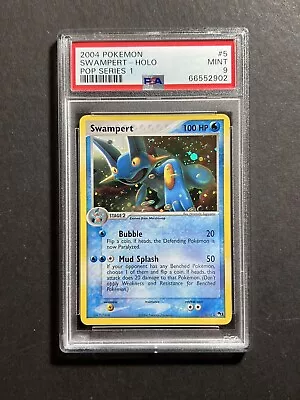 $119.95 • Buy Swampert 5/17 PSA 9 MINT Pokemon Card Holo Rare POP Series 1 Nintendo Promo