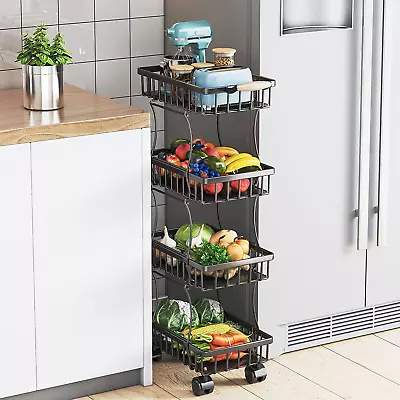 4 Tier Fruit Vegetable Basket For Kitchen Storage Cart Vegetable Basket Bins  • $44.99