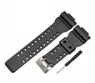 16mm Black W/ Tool Rubber Strap For Casio G-shock GD120 GA100 GA110 GA400 L116 • $10.49
