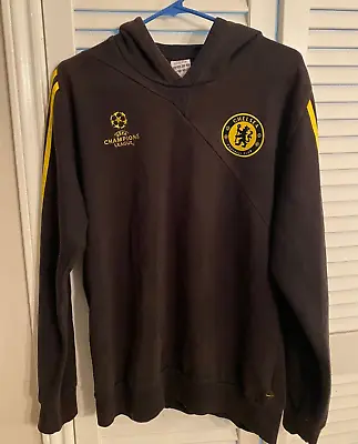 Adidas UEFA Champions League Chelsea Football Club Hoodie BLACK/YELLOW Size M • $25