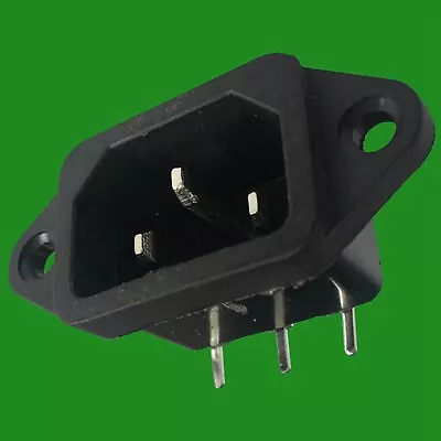 1x IEC Male Panel Chasis Mount Socket 250V 10A Kettle Lead Rewireable • £2.99