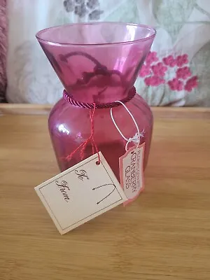 Cranberry Glass Vase PILGRIM GLASS VASE BOXED LABELED Vintage   • £20