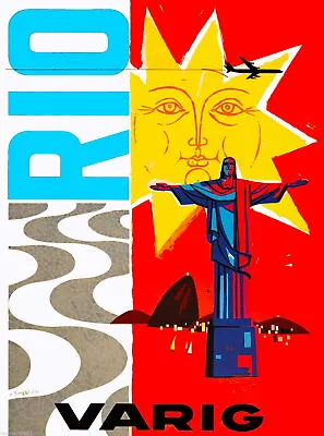 96699 Rio De Janeiro Brazil Varig South Airlines Decor Wall Print Poster • $25.95