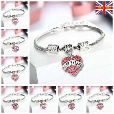 Best Friend/Sisters/Birthday/MUM Bracelet Tibetan Silver Charm Personalised Gift • £3.99