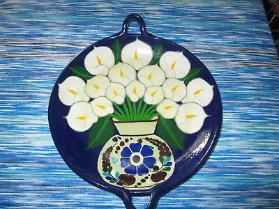 Mexican Pottery Calla Lily Platter W/ Handles • $15