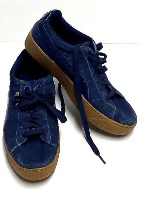 $35 • Buy Puma Blue Seuede Platform Sneakers ER Size 41 Women's Size 10