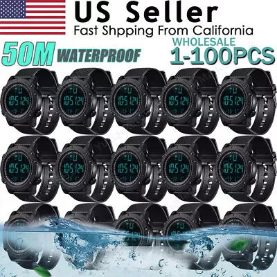 Digital Sports Watch Military Tactical LED Backlight Wristwatch Waterproof Lot • $33.41