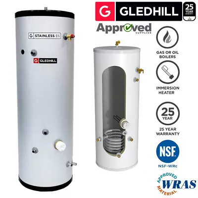 Gledhill ES 120L INDIRECT Unvented Hot Water Cylinder Stainless Steel 120 Litre • £560.96