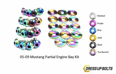 Dress Up Bolts Mustang GT V6 05-09 Titanium Partial Engine Bay Kit True Burned • $153.99