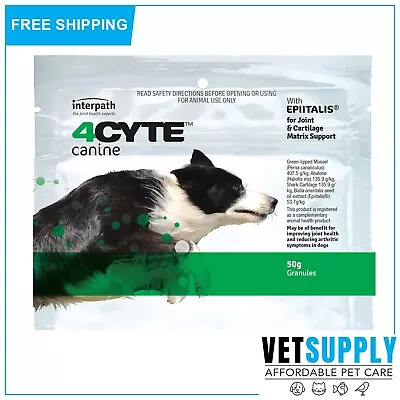 4Cyte Canine Joint Health Support Supplement Granules For All Sizes Dogs 50 GM • $55.91