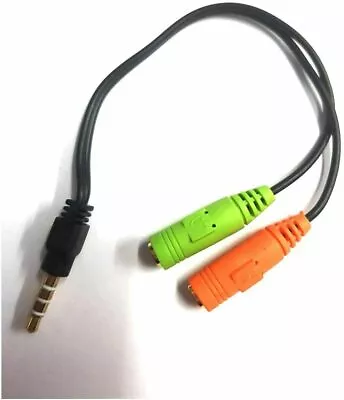 £3.45 • Buy 3.5mm Stereo Headphone Microphone Audio Splitter Cable Adapter Male To 2 Female