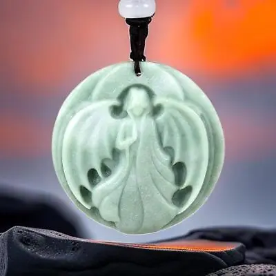 Jade Vampire Demon Pendant Green Necklaces Men Jewelry Real Natural Necklace • £0.99