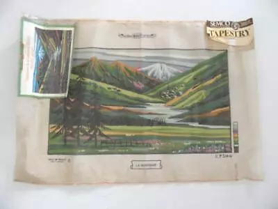 Vintage Margot La Montagne France Tapestry Canvas Country Mountain Scene • $41.83