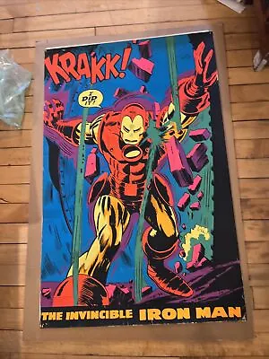 Vintage Marvel Poster Iron Man 1971 The Third Eye Inc. Krakk Black Light Poster • $300